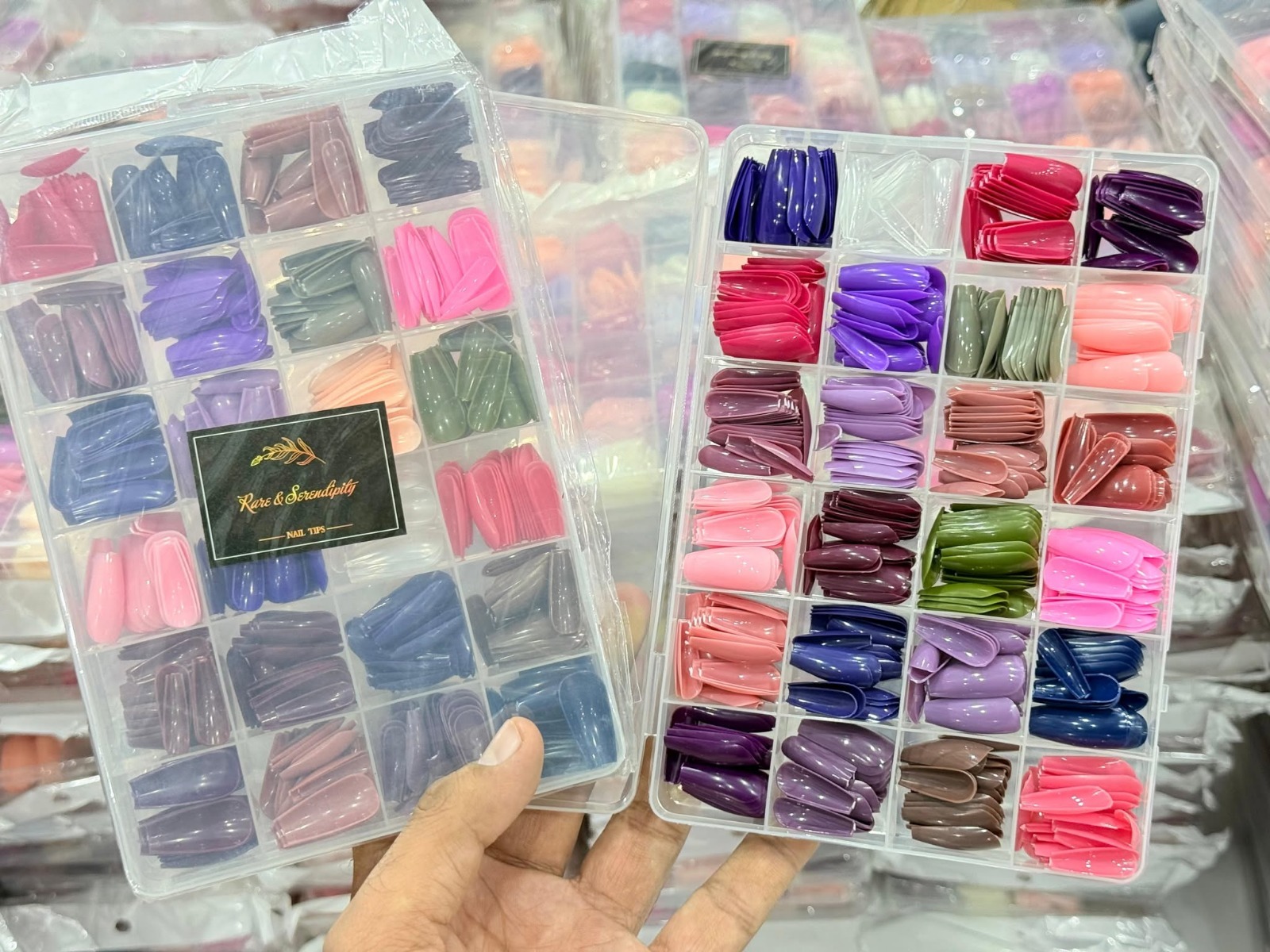 576 Pcs Press-On Nail Tips Box (24 Colours)