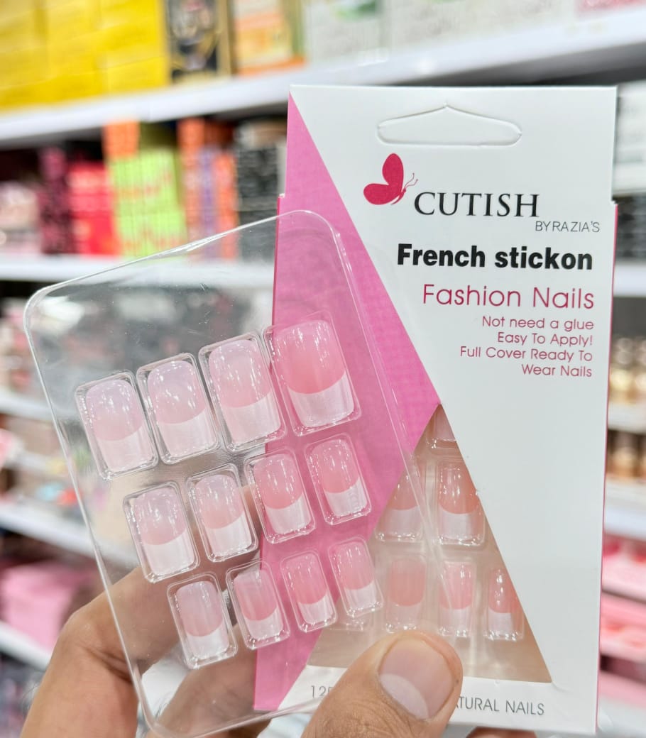 Cutish Pink French Stick-On Nails