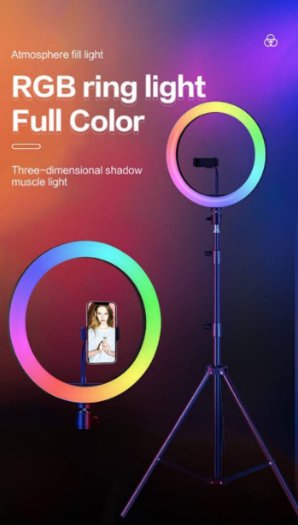 26 cm RGB Ring Light with 7 ft Stand