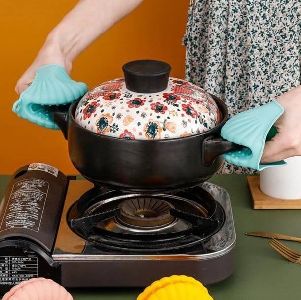 Silicone Sea-Shell Pot Holder Gloves (1 Pair)