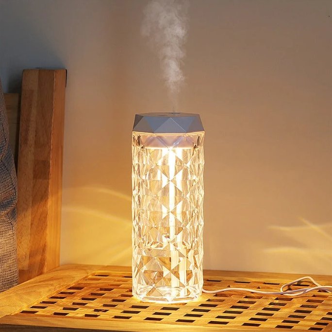 7 Colour USB Crystal Touch Lamp with Humidifier