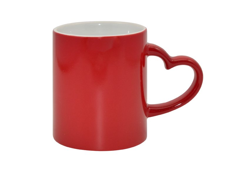 Customized Red Heart Handle Mug 11 oz