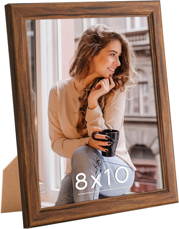 Wooden Photo Frame Brown and Golden 8x10 inch