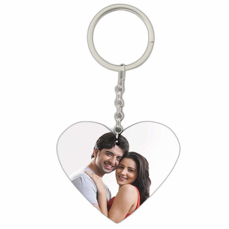 Customized MDF Keychain Double-Sided Heart