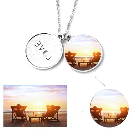 Customized Round Photo Pendant Necklace