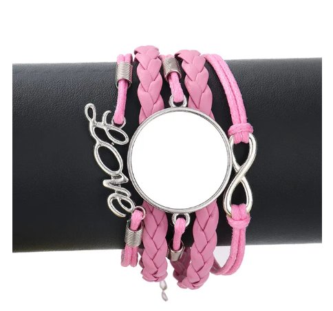 Customized Leather Rope Photo Bracelet