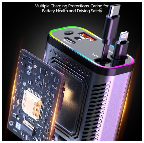 4-in-1 Retractable Car Charger