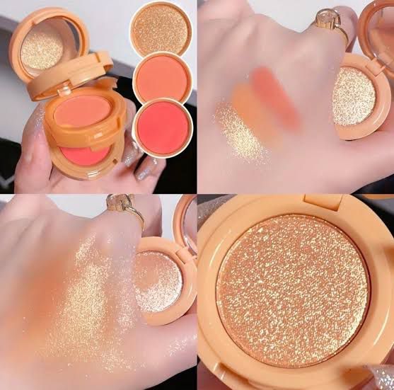 Hudamoji 3-in-1 Blush and Highlighter Compact